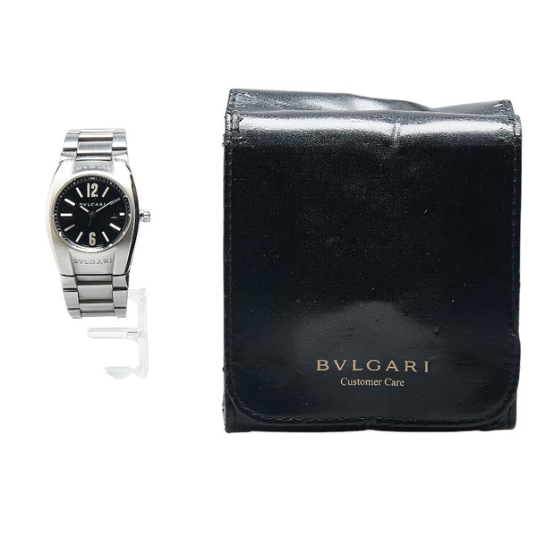 ブルガリ エルゴン 腕時計 EG30S クオーツ ブラック文字盤 ステンレススチール メンズ BVLGARI 【中古】