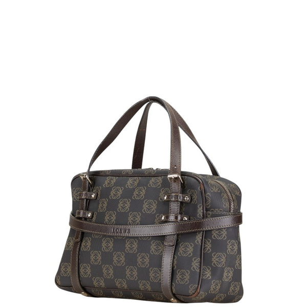 ロエベ アナグラム ハンドバッグ トートバッグ ブラウン PVC レザー レディース LOEWE 【中古】
