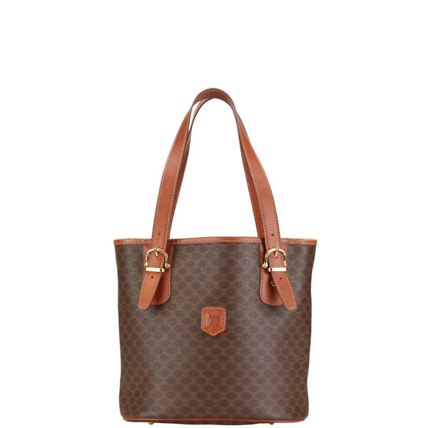 セリーヌ マカダム トートバッグ ショルダーバッグ ブラウン PVC レザー レディース CELINE 【中古】