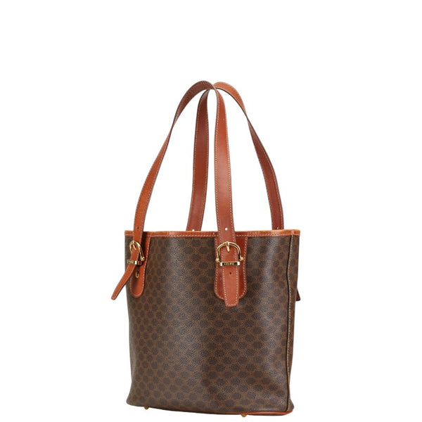 セリーヌ マカダム トートバッグ ショルダーバッグ ブラウン PVC レザー レディース CELINE 【中古】