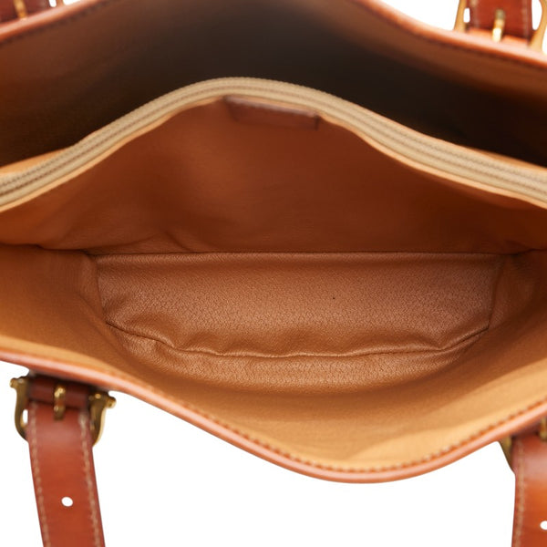 セリーヌ マカダム トートバッグ ショルダーバッグ ブラウン PVC レザー レディース CELINE 【中古】