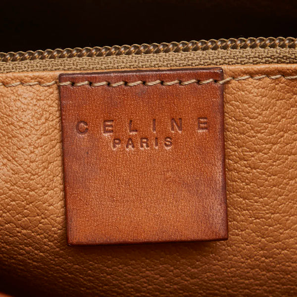 セリーヌ マカダム トートバッグ ショルダーバッグ ブラウン PVC レザー レディース CELINE 【中古】