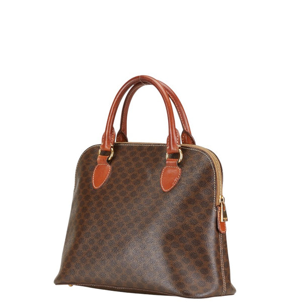 セリーヌ マカダム ハンドバッグ ブラウン PVC レザー レディース CELINE 【中古】