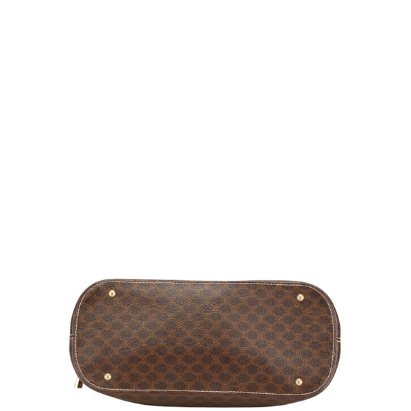 セリーヌ マカダム ハンドバッグ ブラウン PVC レザー レディース CELINE 【中古】