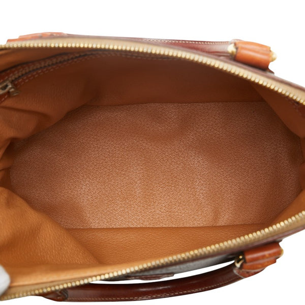 セリーヌ マカダム ハンドバッグ ブラウン PVC レザー レディース CELINE 【中古】
