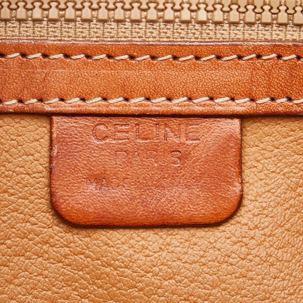 セリーヌ マカダム ハンドバッグ ブラウン PVC レザー レディース CELINE 【中古】