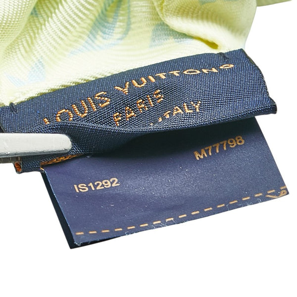 ルイ ヴィトン モノグラム スター シュシュ ヘアアクセサリー M77798 イエロー ブルー シルク レディース LOUIS VUITTON 【中古】