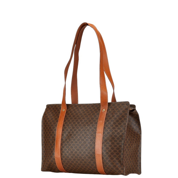 セリーヌ マカダム トートバッグ ブラウン PVC レザー レディース CELINE 【中古】