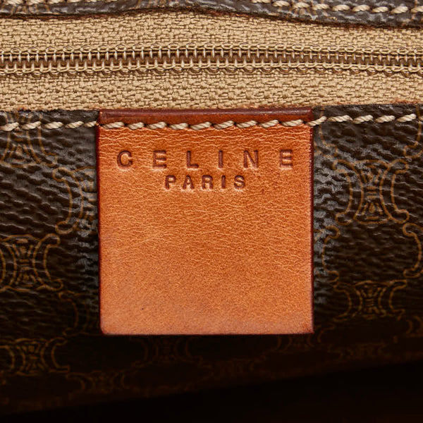 セリーヌ マカダム トートバッグ ブラウン PVC レザー レディース CELINE 【中古】