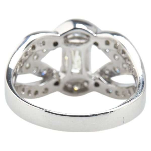 K18WG ホワイトゴールド ダイヤ1.025ct ダイヤ0.50ct リング 指輪 レディース 14号 【中古】