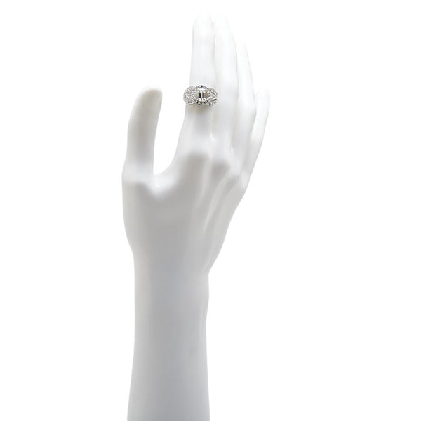 K18WG ホワイトゴールド ダイヤ1.025ct ダイヤ0.50ct リング 指輪 レディース 14号 【中古】