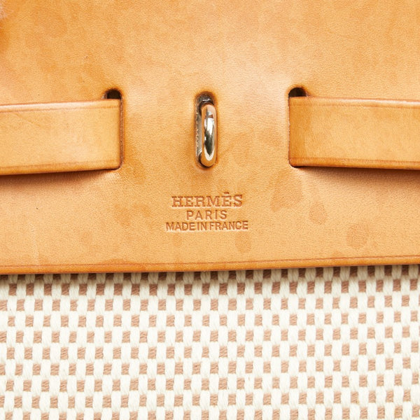 エルメス エールバッグPM リュック バックパック ベージュ ブラウン トワルオフィシエ レザー レディース HERMES 【中古】