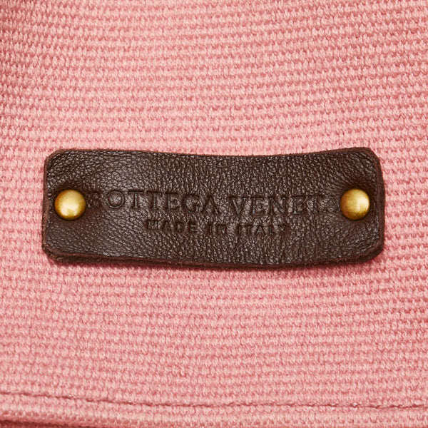 ボッテガヴェネタ ハンドバッグ トートバッグ ピンク ブラウン キャンバス レザー レディース BOTTEGAVENETA 【中古】