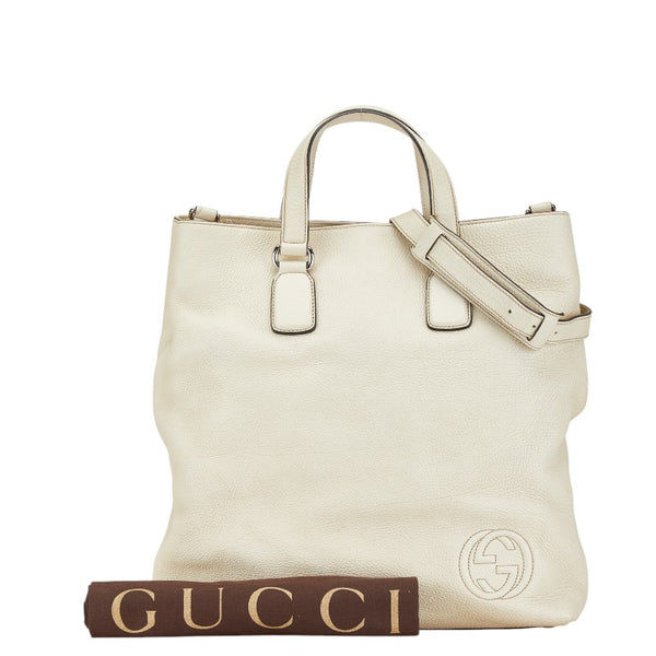 グッチ ソーホー インターロッキングG ハンドバッグ ショルダーバッグ 2WAY 368602 ホワイト レザー レディース GUCCI 【中古】
