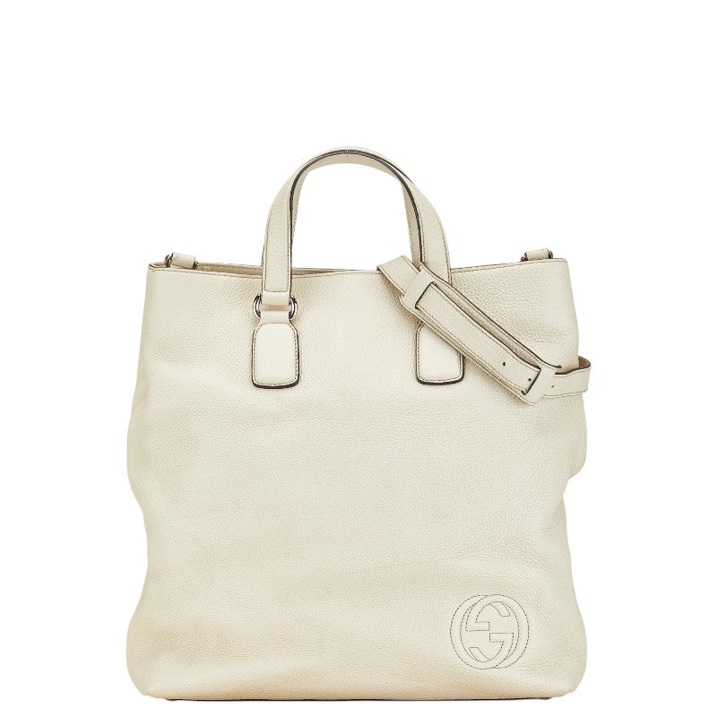 グッチ ソーホー インターロッキングG ハンドバッグ ショルダーバッグ 2WAY 368602 ホワイト レザー レディース GUCCI 【中古】