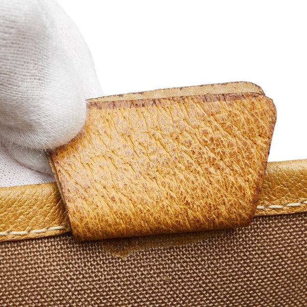 グッチ GGプラス シェリーライン トートバッグ ベージュ ブラウン マルチカラー PVC レザー レディース GUCCI 【中古】