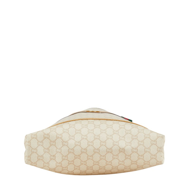 グッチ GGプラス シェリーライン トートバッグ ベージュ ブラウン マルチカラー PVC レザー レディース GUCCI 【中古】