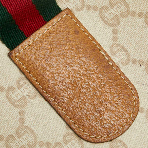 グッチ GGプラス シェリーライン トートバッグ ベージュ ブラウン マルチカラー PVC レザー レディース GUCCI 【中古】