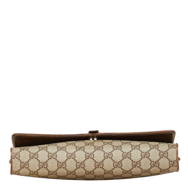 グッチ オールドグッチ GGスプリーム クラッチバッグ セカンドバッグ ベージュ ブラウン PVC レザー メンズ GUCCI 【中古】