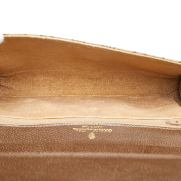 グッチ オールドグッチ GGスプリーム クラッチバッグ セカンドバッグ ベージュ ブラウン PVC レザー メンズ GUCCI 【中古】