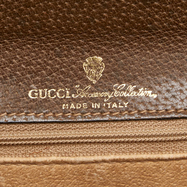 グッチ オールドグッチ GGスプリーム クラッチバッグ セカンドバッグ ベージュ ブラウン PVC レザー メンズ GUCCI 【中古】