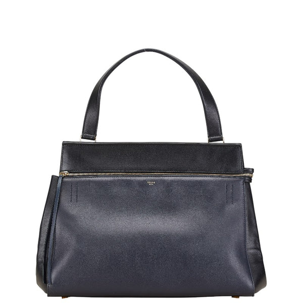 セリーヌ エッジ ラージ ハンドバッグ トートバッグ ブラック レザー レディース CELINE 【中古】
