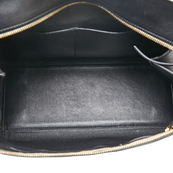 セリーヌ エッジ ラージ ハンドバッグ トートバッグ ブラック レザー レディース CELINE 【中古】