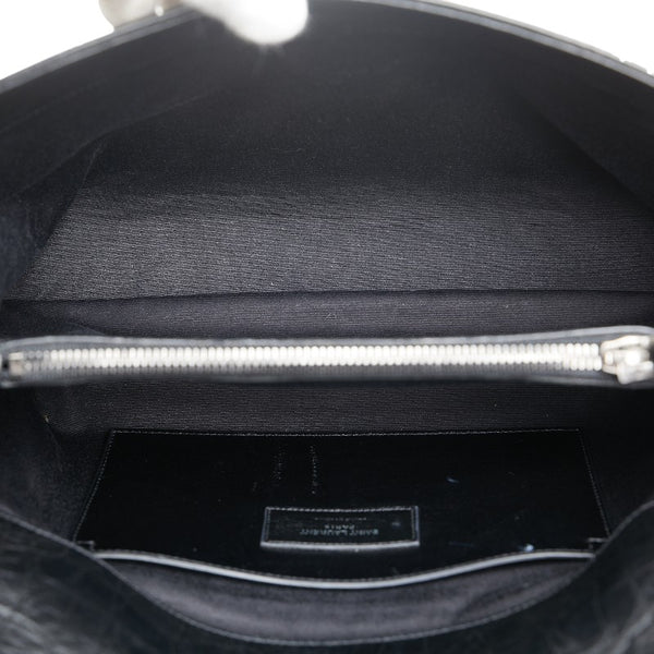 サンローラン クロコ型押し ウェストハリウッド YSLロゴ 斜め掛け チェーン ショルダーバッグ 574106 ブラック レザー レディース SAINT LAURENT 【中古】