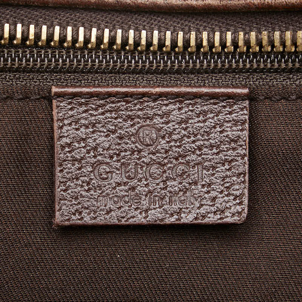 グッチ GGキャンバス アビー ハンドバッグ 130940 ベージュ ブラウン キャンバス レザー レディース GUCCI 【中古】