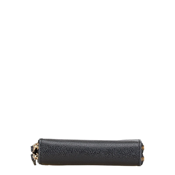 コーチ ダブルジップ コインケース F57855 ブラック レザー レディース COACH 【中古】