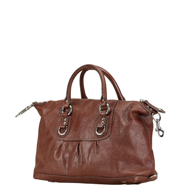 コーチ ハンドバッグ ショルダーバッグ 2WAY F15445 ブラウン レザー レディース COACH 【中古】