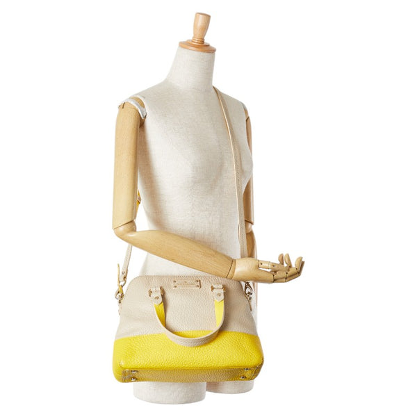 ケイトスペード バイカラー ハンドバッグ ショルダーバッグ 2WAY ベージュ イエロー レザー レディース Kate Spade 【中古】