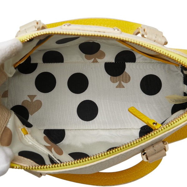 ケイトスペード バイカラー ハンドバッグ ショルダーバッグ 2WAY ベージュ イエロー レザー レディース Kate Spade 【中古】
