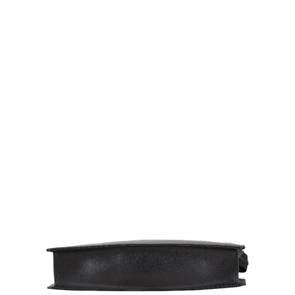ダンヒル ロゴプレート セカンドバッグ クラッチバッグ ブラック レザー メンズ Dunhill 【中古】
