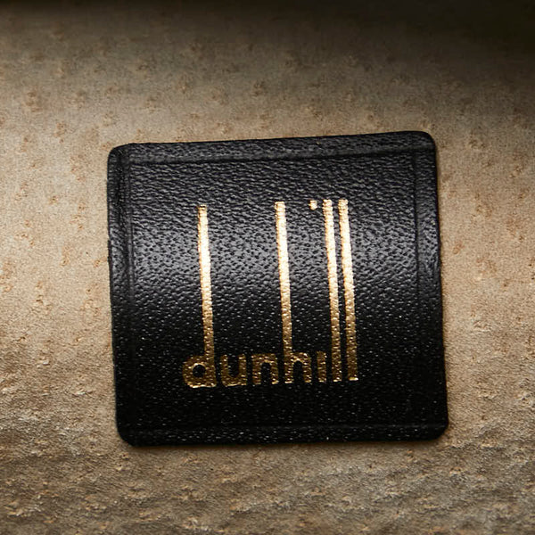 ダンヒル ロゴプレート セカンドバッグ クラッチバッグ ブラック レザー メンズ Dunhill 【中古】