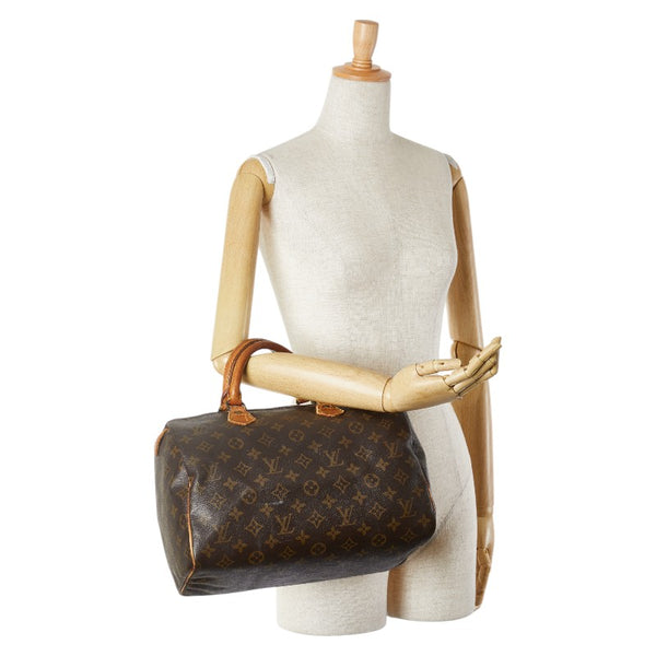 ルイ ヴィトン モノグラム スピーディ30 ハンドバッグ M41526 ブラウン PVC レザー レディース LOUIS VUITTON 【中古】