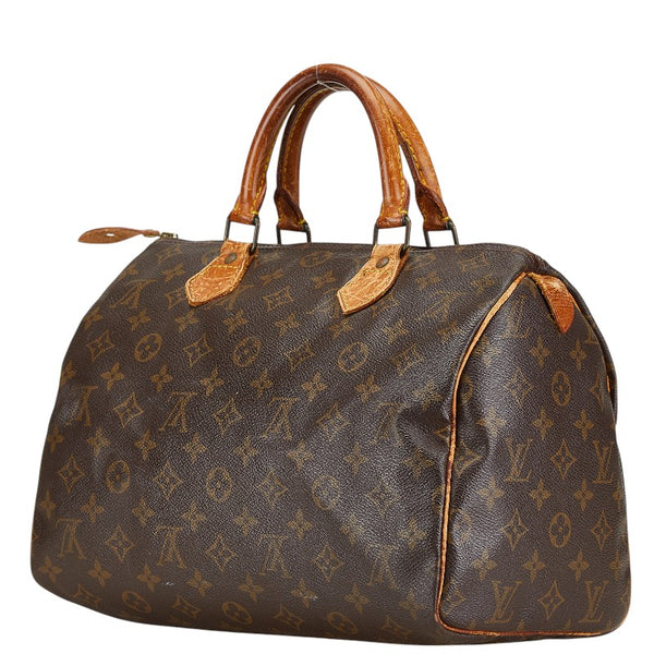 ルイ ヴィトン モノグラム スピーディ30 ハンドバッグ M41526 ブラウン PVC レザー レディース LOUIS VUITTON 【中古】