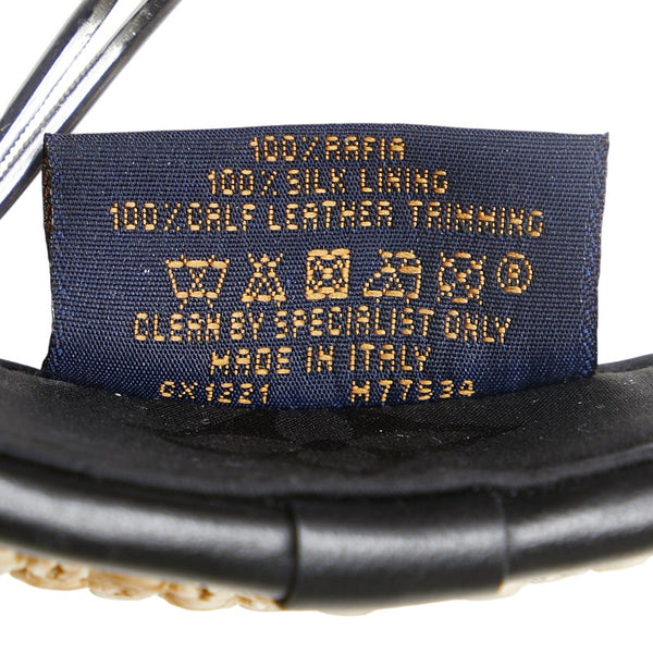 ルイ ヴィトン モノグラム ヘットバンド ラフィア カチューシャ M77534 ベージュ ブラック ラフィア シルク レザー レディース LOUIS VUITTON 【中古】