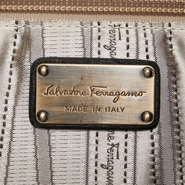 サルヴァトーレフェラガモ ガンチーニ ハンドバッグ BW-21 B105 ブラック レザー レディース Salvatore Ferragamo 【中古】