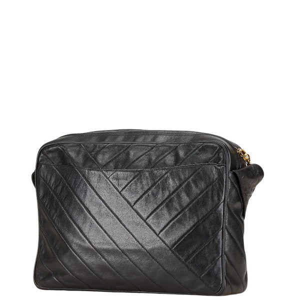 シャネル ココマーク フリンジ ショルダーバッグ ブラック ラムスキン レディース CHANEL 【中古】