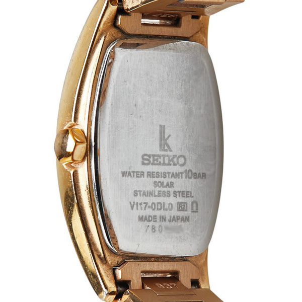 セイコー ルキア 腕時計 V117-0DL0 ソーラー電波時計 ホワイト文字盤 ステンレススチール レディース SEIKO 【中古】