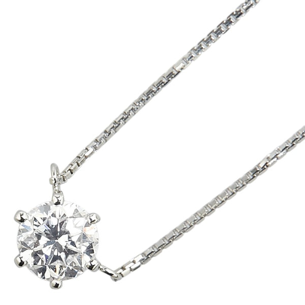 Pt900 プラチナ Pt850 プラチナ ダイヤ0.619ct プチ ネックレス レディース 【中古】