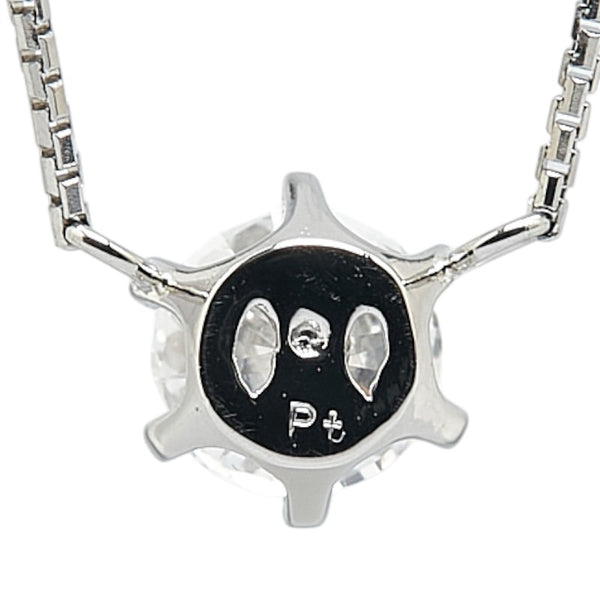 Pt900 プラチナ Pt850 プラチナ ダイヤ0.619ct プチ ネックレス レディース 【中古】