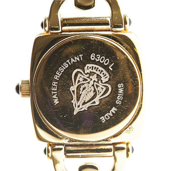 グッチ ホースビット 腕時計 6300L クオーツ ブラック文字盤 ステンレススチール レザー レディース GUCCI 【中古】