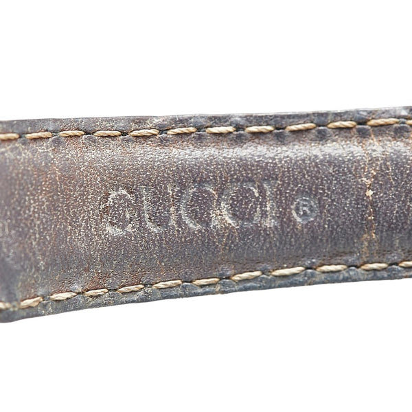 グッチ ホースビット 腕時計 6300L クオーツ ブラック文字盤 ステンレススチール レザー レディース GUCCI 【中古】