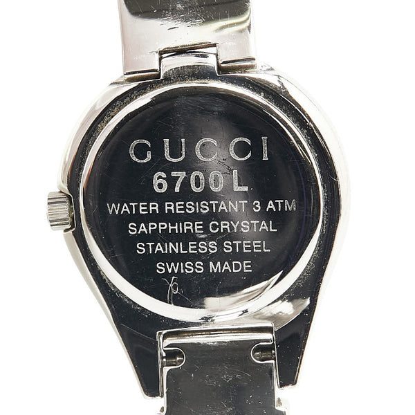 グッチ 腕時計 6700L クオーツ シルバー文字盤 ステンレススチール レディース GUCCI 【中古】