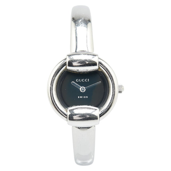 グッチ 腕時計 1400L クオーツ ブラック文字盤 ステンレススチール レディース GUCCI 【中古】