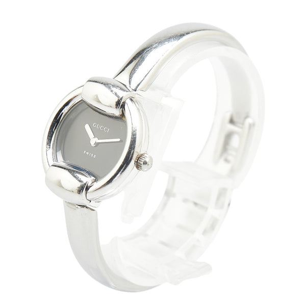 グッチ 腕時計 1400L クオーツ ブラック文字盤 ステンレススチール レディース GUCCI 【中古】