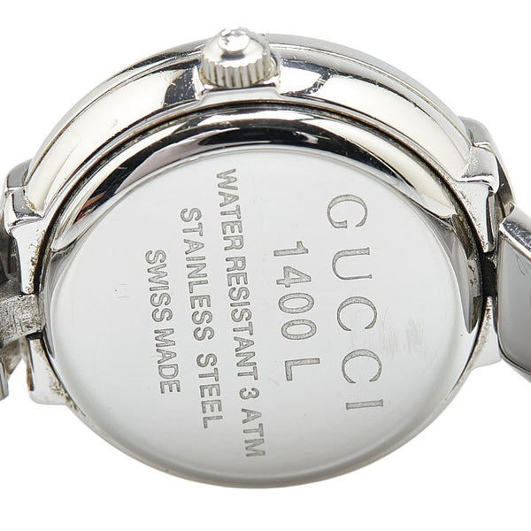 グッチ 腕時計 1400L クオーツ ブラック文字盤 ステンレススチール レディース GUCCI 【中古】