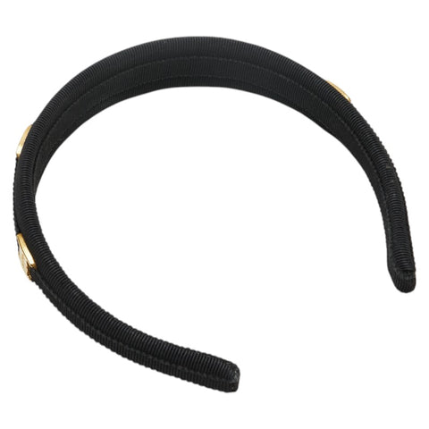 サルヴァトーレフェラガモ ヴァラ カチューシャ ヘアバンド ブラック ゴールド キャンバス レディース Salvatore Ferragamo 【中古】